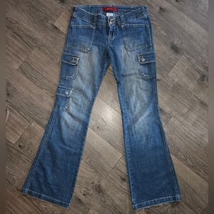 Vintage women's flare cargo inspired jeans
